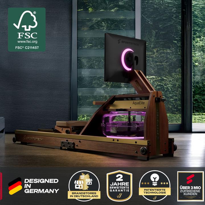 Produktbild (Set-A) Sportstech Rudergerät AquaElite Walnut