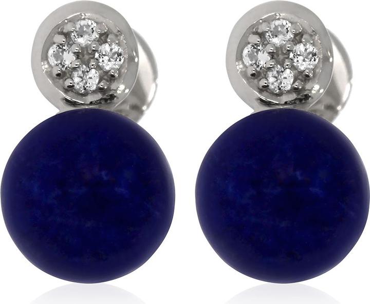 Actual product image Xen Stud earrings with lapis lazuli and white topaz approx. 2.07 ct. rhodium-plated (925 Sterling silver)