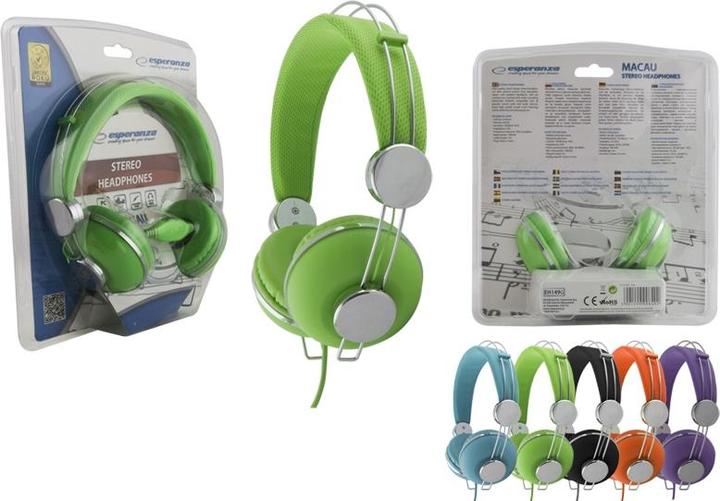 Actual product image Esperanza Macau EH149G Headphones (NC, Cable)