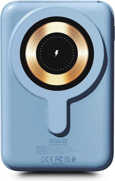 Productafbeelding Urban Factory WIFI MAGNEE POWERBANK 10.000MAH BLAUW (10000 mAh)