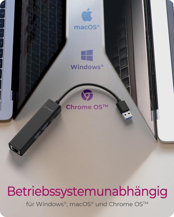 Produktbild Icy Box IB-HUB1439-LAN (USB-A, USB-C, 4 Ports)