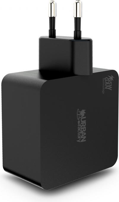 Image du produit Urban Factory Chargeur Mural USB-C 65watts Avec Technologie Gan - 1x Entrée USB-C (65 W)