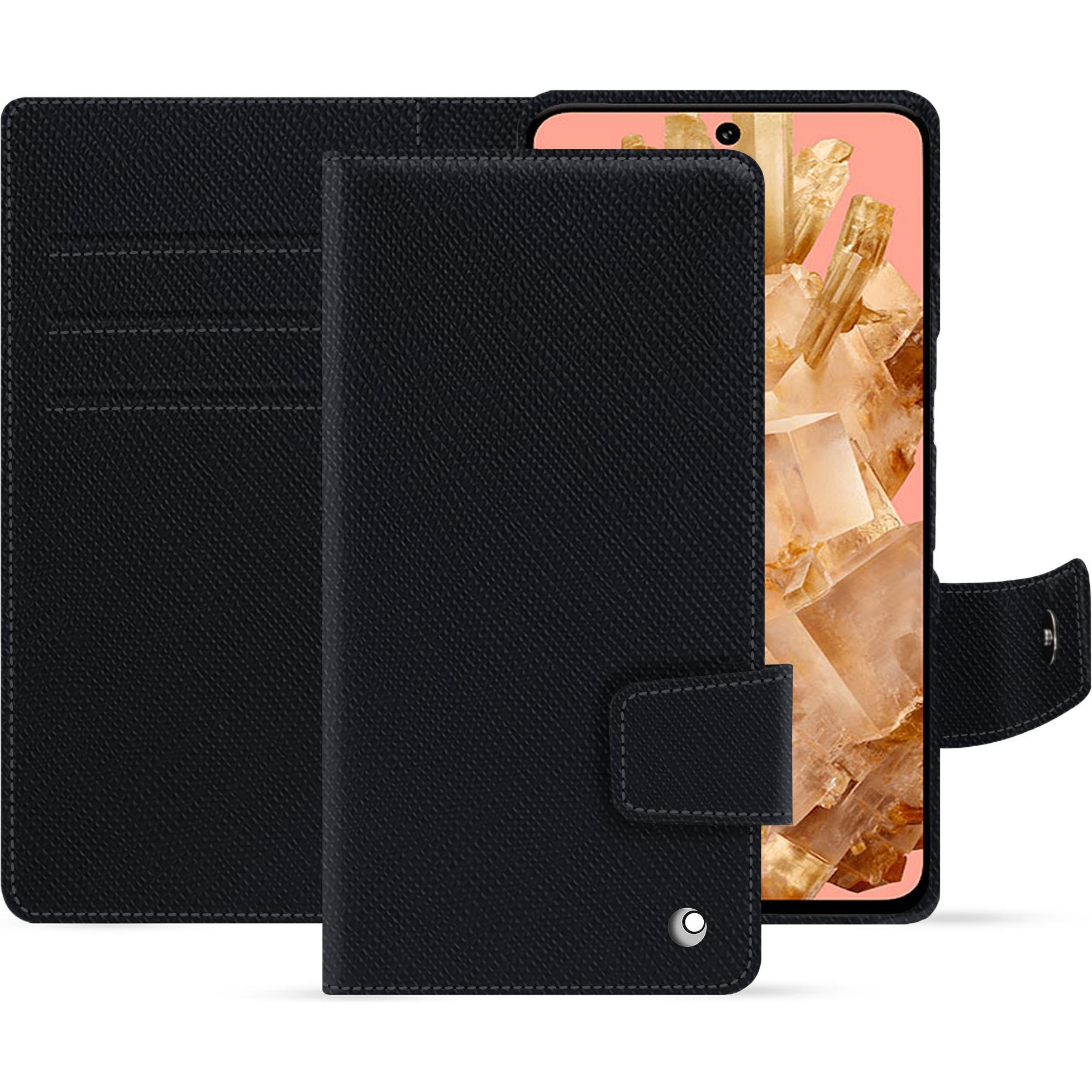 Noreve Lederschutzhülle Google Pixel 8 (Google Pixel 8), Smartphone Hülle, Schwarz