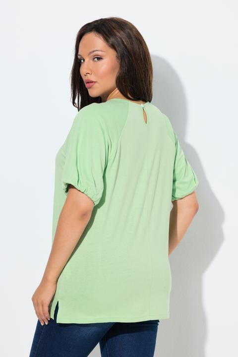 Actual product image Ulla Popken Puff Sleeve Modal Blend Tee (60)