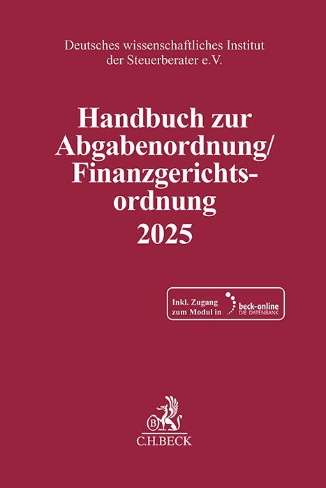 Actual product image Handbuch zur Abgabenordnung / Finanzgerichtsordnung 2025 (German, German Academic Institute of Tax Consultants E. V., 2025)