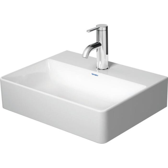 Duravit, Waschbecken, Handwaschbecken DURASQUARE o ÜL m HLB 450x350mm ohne Hahnloch weiss (350 mm, 450 mm)