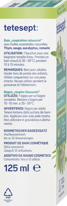 Immagine prodotto Tetesept Respirazione rilassata 125ml (125 ml, Oli da bagno)