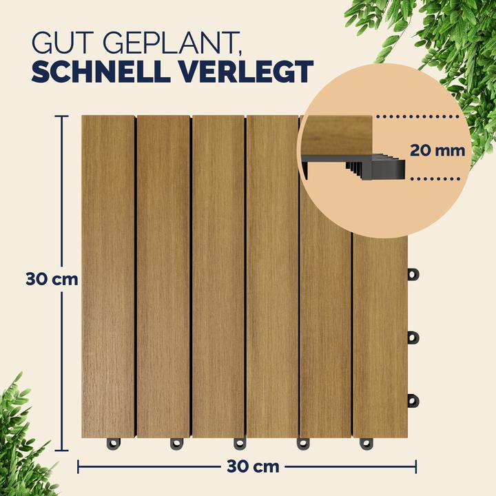 Produktbild Casaria Holzfliese (66 x, 30 x 30 cm)