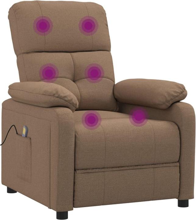 Produktbild vidaXL Massagesessel Fernsehsessel Relaxsessel Sessel Liegesessel Braun Stoff