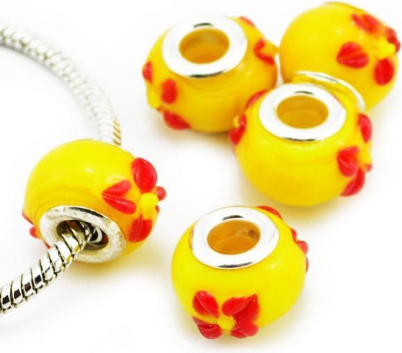 Image du produit Hermex Verre Bead argenté 925 - Jaune argenté (Verre, Argent 925)