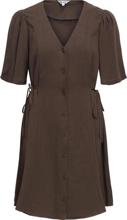 Produktbild Object Geknöpftes V-Ausschnitt Midikleid (44)