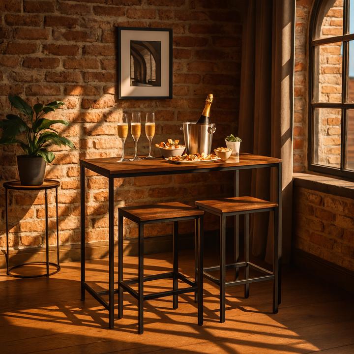 Produktbild Relaxdays 3-tlg. Bartisch-Set (120 x 50 x 90 cm)