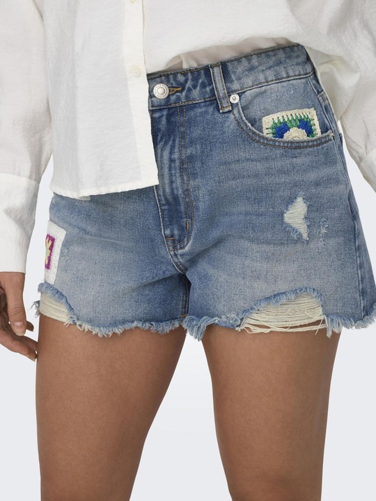 Produktbild Only ONLZUMA Hohe Taille Normal geschnitten Jeans-Shorts Jeans-Shorts (L)