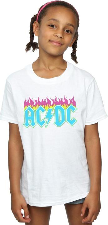 Immagine prodotto AC/DC Maglietta da ragazza in cotone Neon Flames (152, 158)