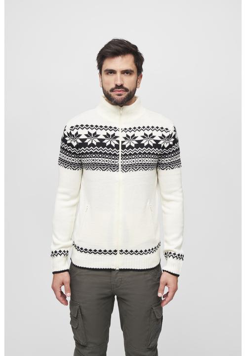 Produktbild Brandit Norwegian Strickjacke Grösse S Farbe Weiss (S)