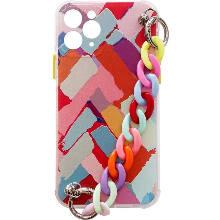 Hurtel Color Chain Case gel flexible elastic case cover with a chain pendant for iPhone XS / iPhone X multi (Apple iPhon...