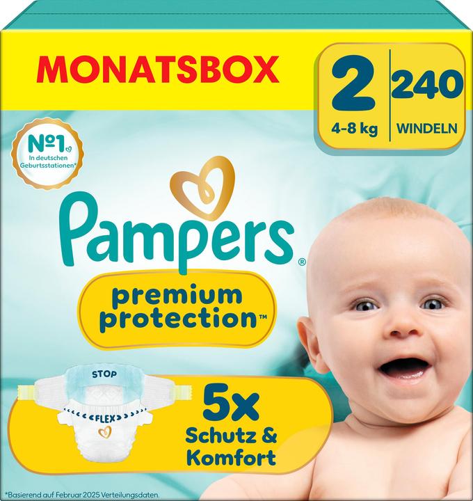 Pampers Premium Protection (Gr. 2, Monatsbox, 240 Stk.)