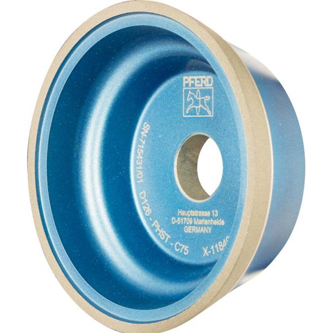 Pferd, Schleifmittel, Diamant-Schleifscheibe Kunstharz 11V9 PHST 178 mm D126 (mittel) Trockenschliff (C 75)
