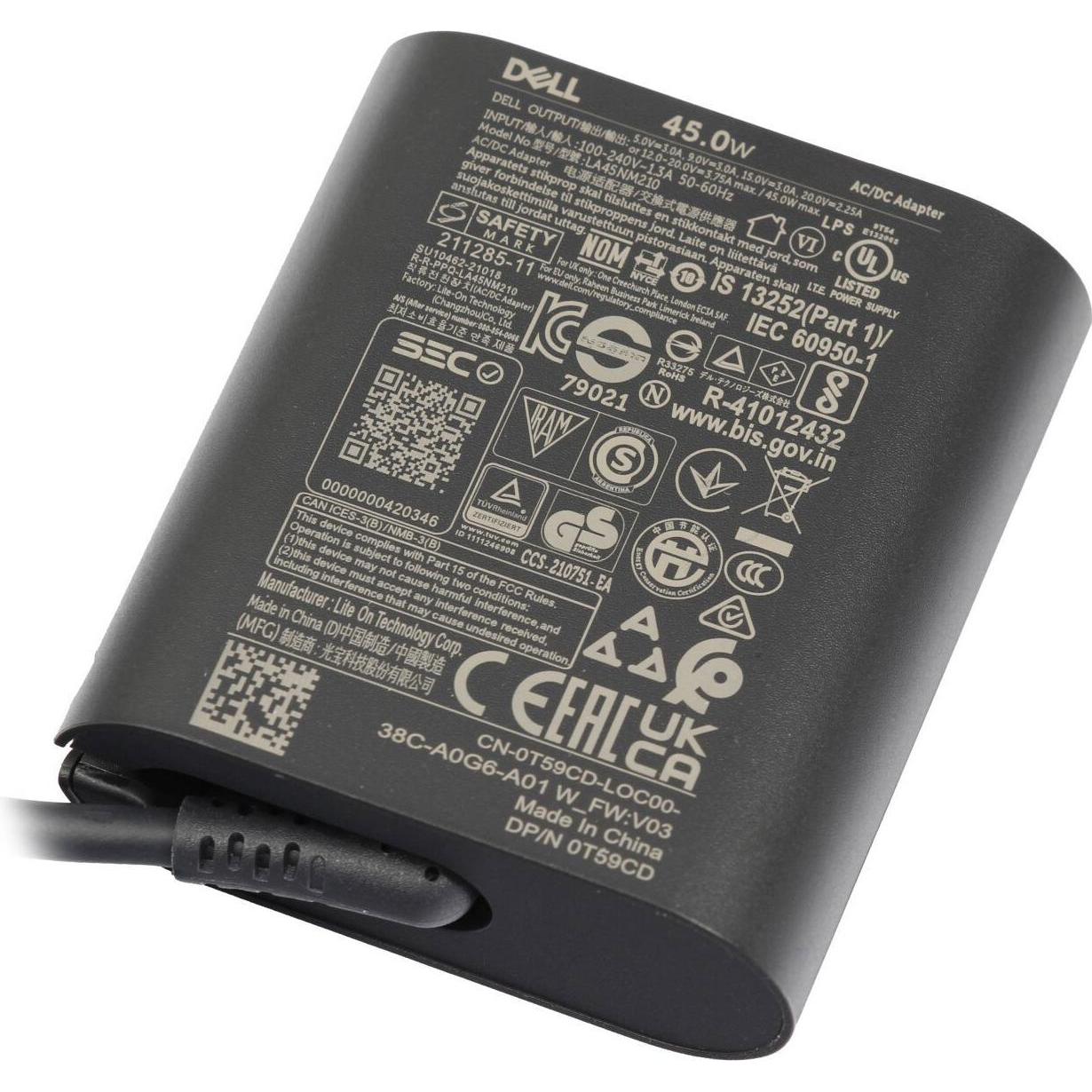 Dell Wcrpm (45 W), Notebook Netzteil, Schwarz