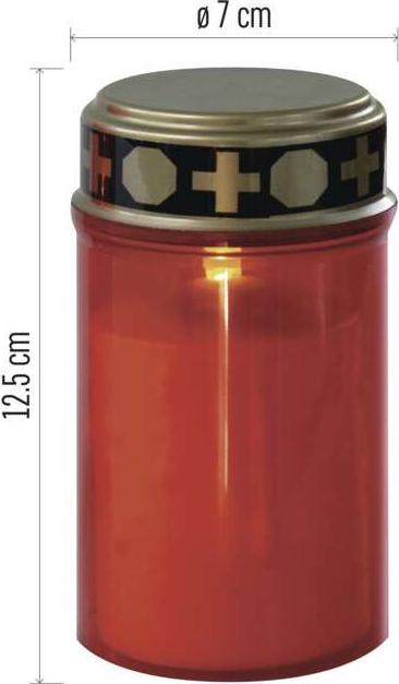 Produktbild Emos LED Grablicht rot, 2x C, Aussen und Innen, warmweiss, Timer (1 x)