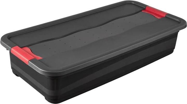 keeeper Opbergbox eckhart, 33 liter, grafiet/rood met deksel met schuifsluiting, extreem hard (33 l)