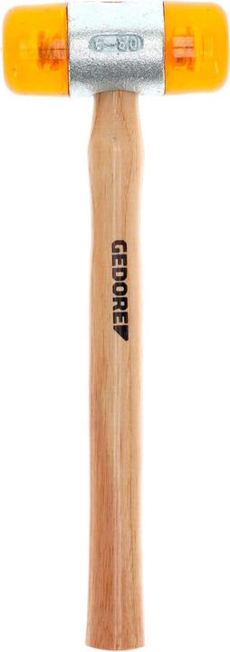 Actual product image Gedore Plastic mallet, Ø 50 mm, Interchangeable heads made of cellulose acetate, Robust ash handle (913 g)