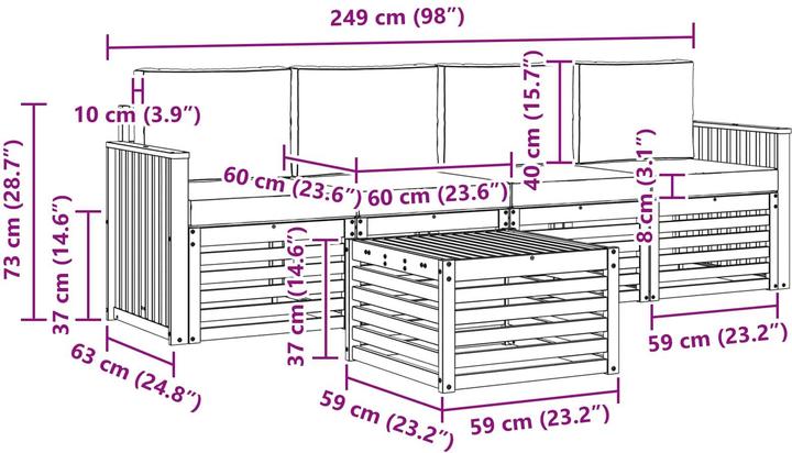 Produktbild vidaXL Outdoor-Sofa