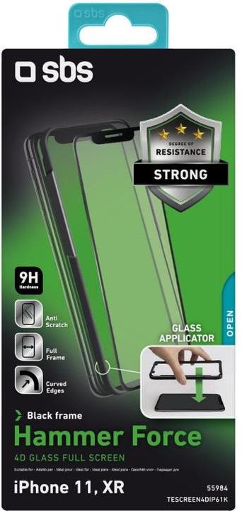Produktbild SBS Glas Displayschutz 4D Full Glass für iPhone 11/XR (1 Stück, Apple iPhone 11, Apple iPhone XR)
