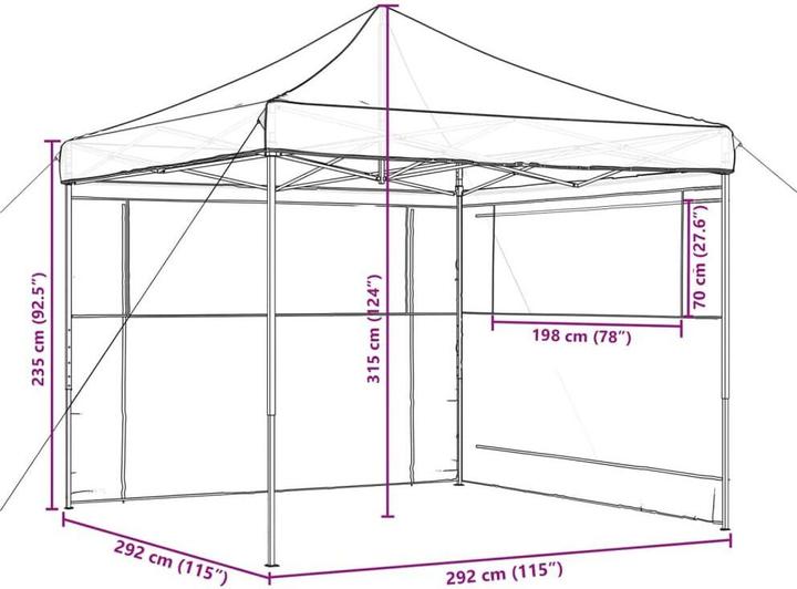 Produktbild vidaXL Partyzelt (292 cm, 292 cm)