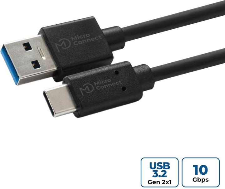 Actual product image MicroConnect USB A — USB C (0.50 m, USB 3.2 Gen 2, 15 W)