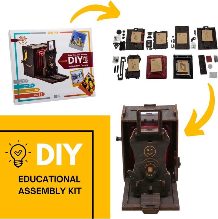 Produktbild Jollylook Pinhole Square Instant Film Camera Wood Dark B (JLK021)