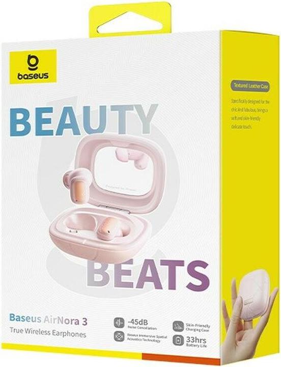 Produktbild Baseus AirNora 3 Kopfhörer True Wireless Stereo (TWS) im Ohr Anrufe/Musik Bluetooth Rosa (Aktive Geräuschunterdrückung, 30 h, Kabellos)