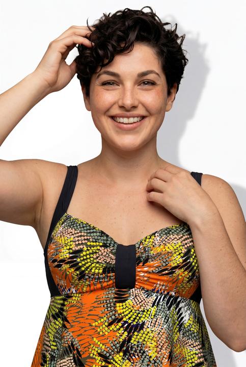Produktbild Ulla Popken Badekleid, Dschungel, Softcups, recycelt (48)