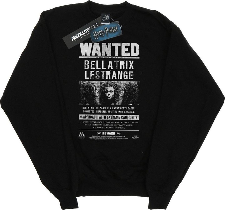 Actual product image Boys Bellatrix Lestrange Wanted Sweatshirt (152, 158)
