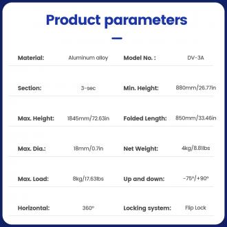 Actual product image Fotopro DV 3 Aluminium Black (Metal)