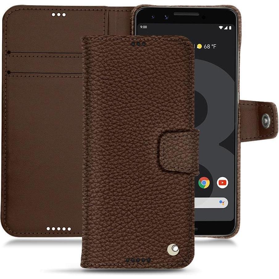 Noreve Lederschutzhülle Wallet (Google Pixel 3 XL), Smartphone Hülle, Braun