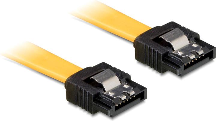 Delock Câble SATA-3 : 20cm, clip métallique, jaune