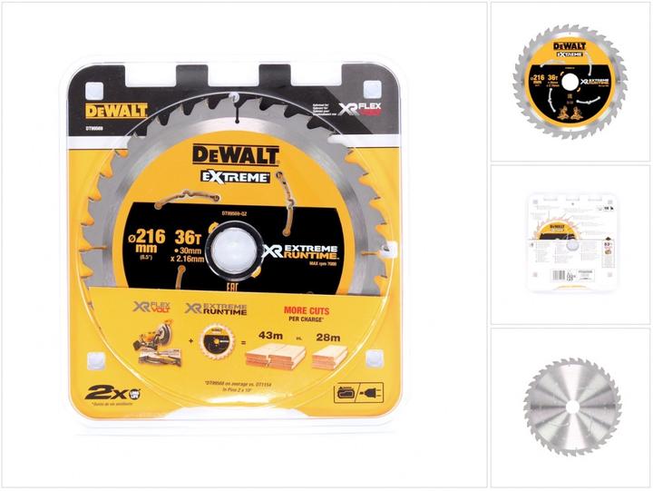 Produktbild DeWalt DT 99569 XR Handkreissägeblatt 216 mm / 30 mm mit 36 Zähnen