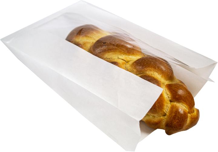 Produktbild miniSchoggi Brotbeutel Papier mit Falz und Sichtfenster 37 x 20 cm, 25 Stück