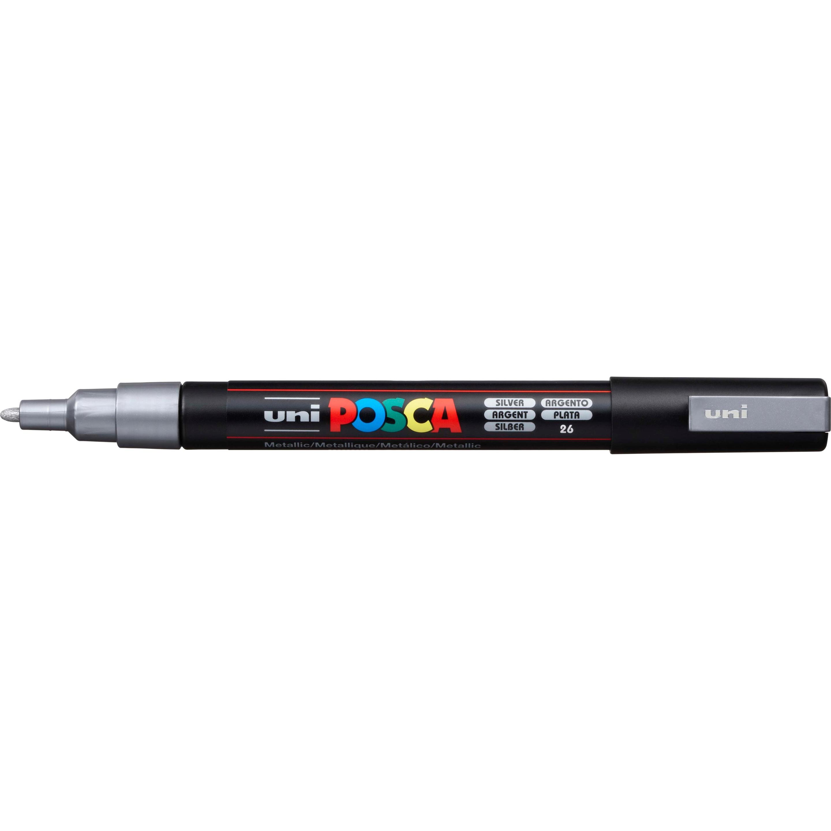 6x Posca, Marker, Marker PC-3M Rundspitze (Silber, 1.30 mm, 1 x)