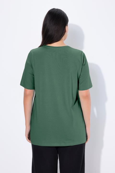 Actual product image Ulla Popken Essential Round Neck Stretch Tee (54)