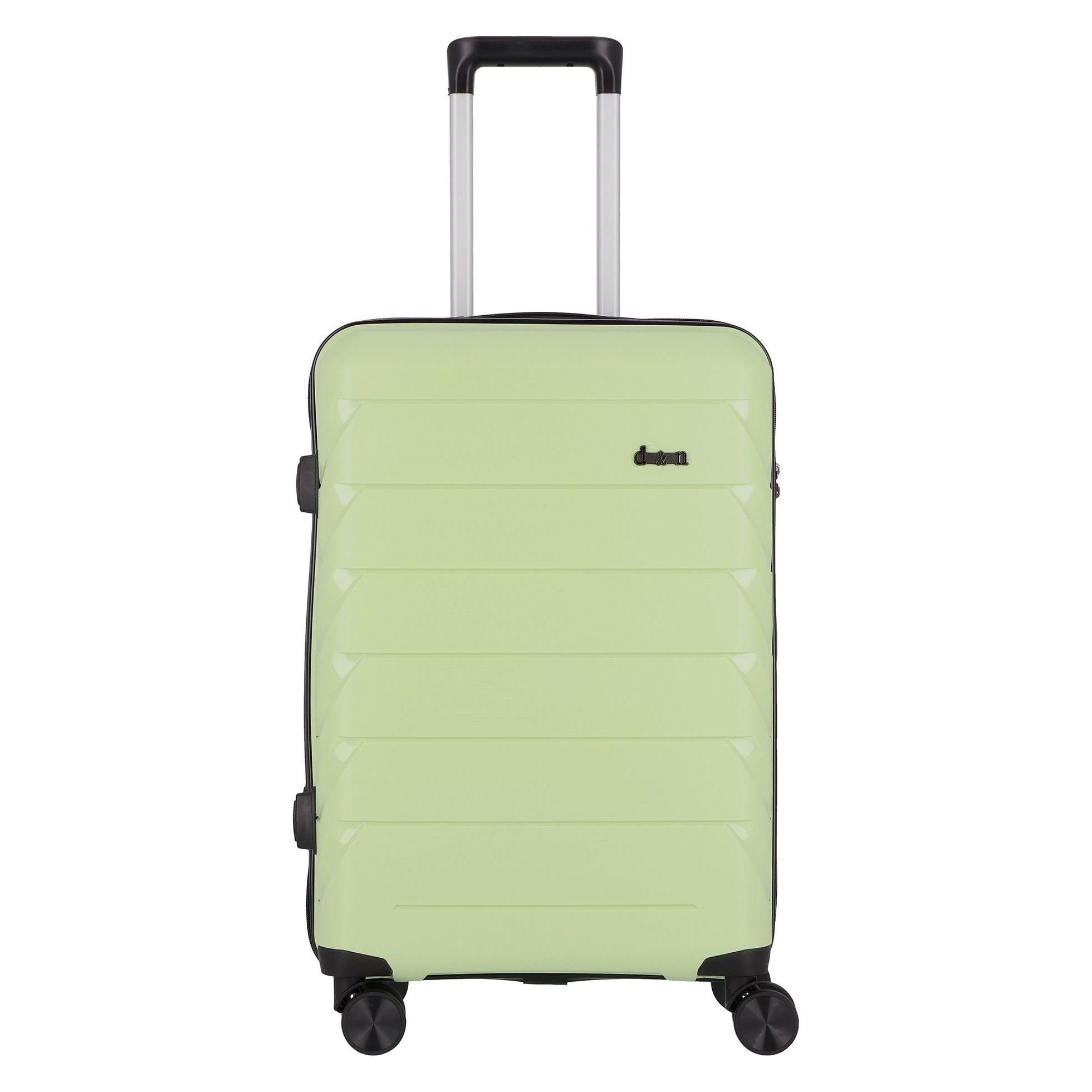 D&N, Koffer, Travel Line 4100 4 Rollen Trolley M 64 Cm, Grün, (60 l)
