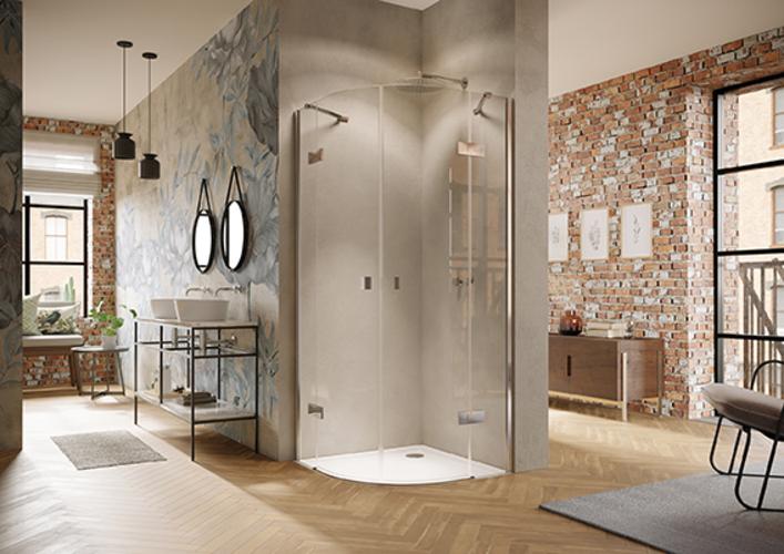 Produktbild Hüppe Solva Viertelkreis-Duschkabine, 2-flügelig, festes Segment, Typ 900/900, Radius 550/520, Montage (90 cm, 200 cm)