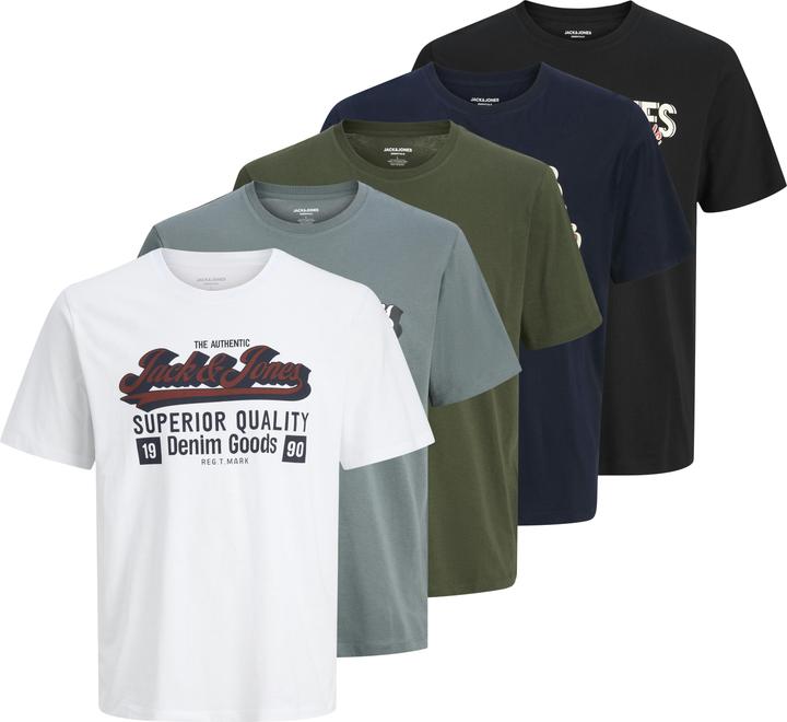 Actual product image Jack & Jones T-Shirt Casual Bequem sitzend JJELOGO TEE O-NECK 5PK (L)