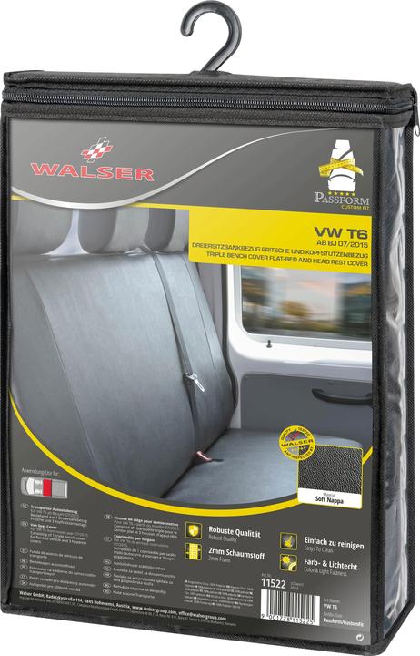 Immagine prodotto Walser Coprisedili per VW T6, coprisedile a 3 posti, protezione per sedili auto
