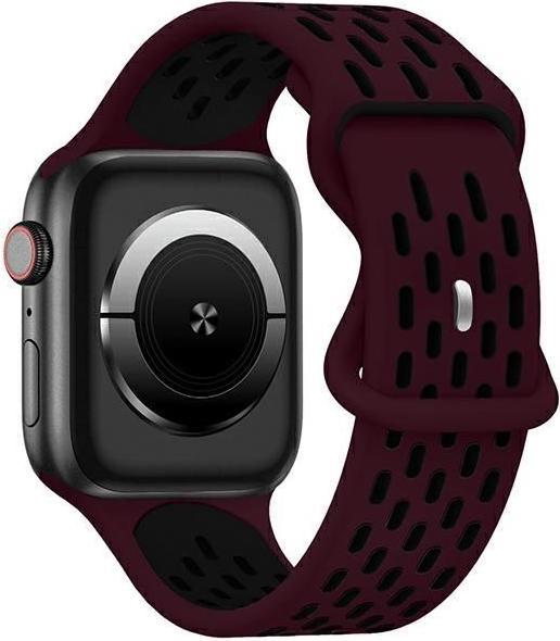 Beline pasek Apple Watch New Sport Silicone 42/44/45/49mm bordowo-czarny wine red/black box (Silikon, Kunststoff)