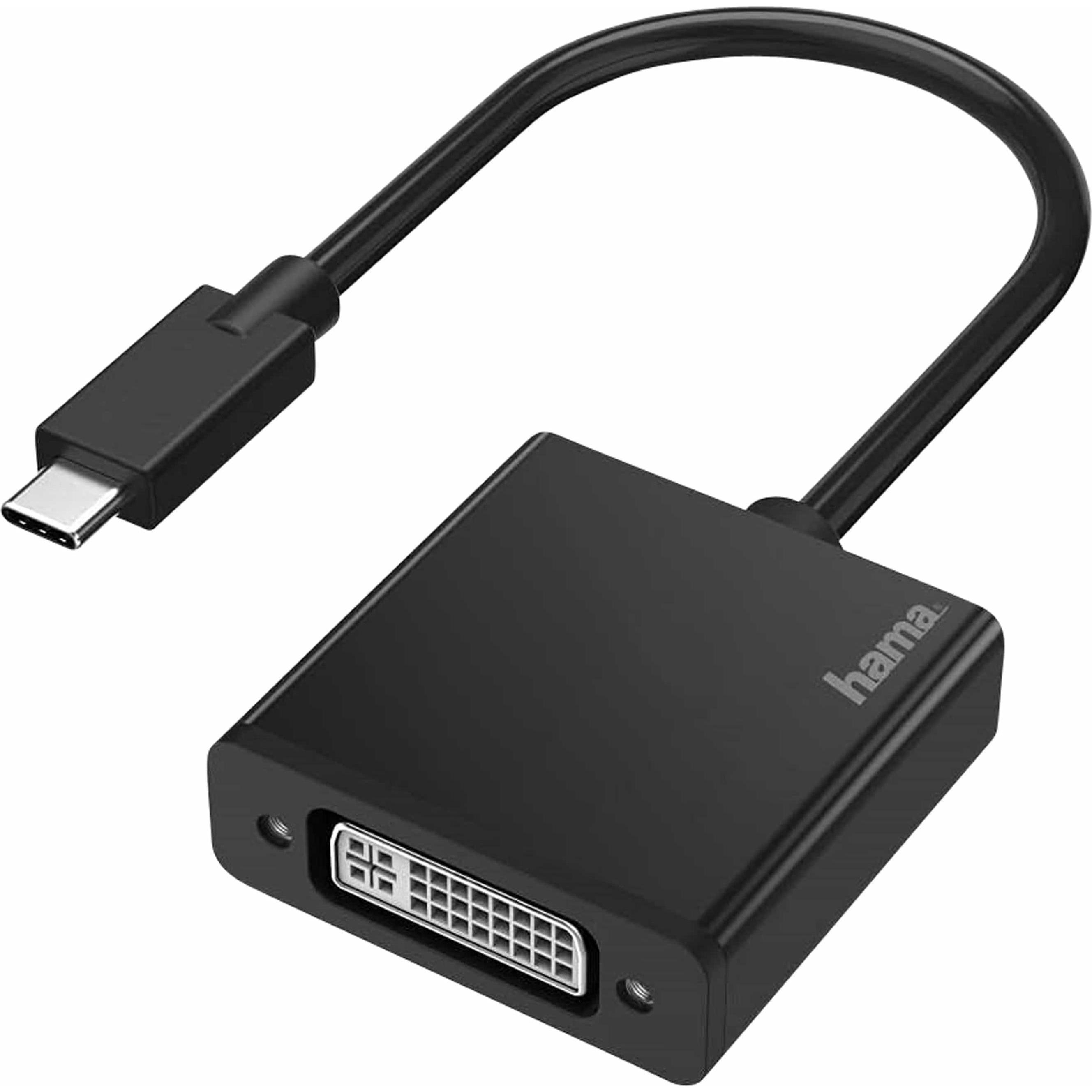Hama USB Typ C zu (USB Typ-C), Data + Video Adapter, Schwarz
