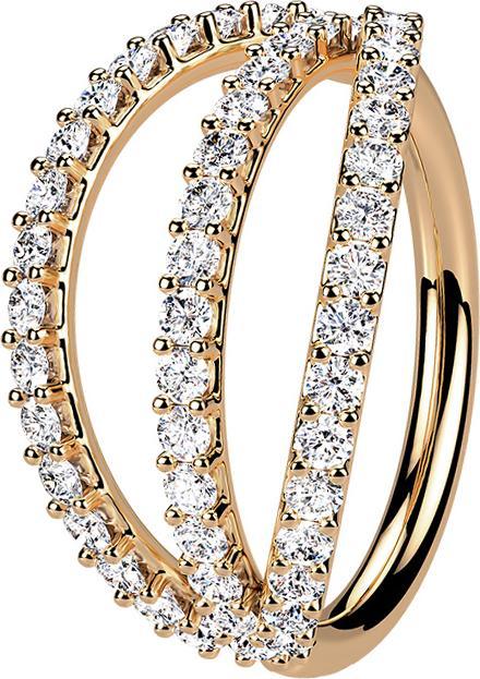 Produktbild Star Piercing Micro Piercing Ring rosegold drei Ringe mit Kristallen (Messing)