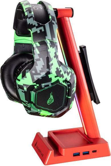 Produktbild Verbatim Vinson N2 Headsetstandhub Red Dualbalance Gaming Headset Hub