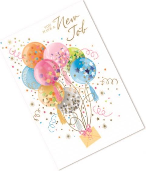 Produktbild Simon Elvin Ballons Grusskarte You Have A New Job 6erPack Karton (6 Stk.)